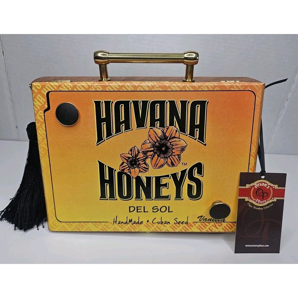 Havana Honeys Del Sol Vintage Wood Cigar Box Purse Orsons Place New W/strap